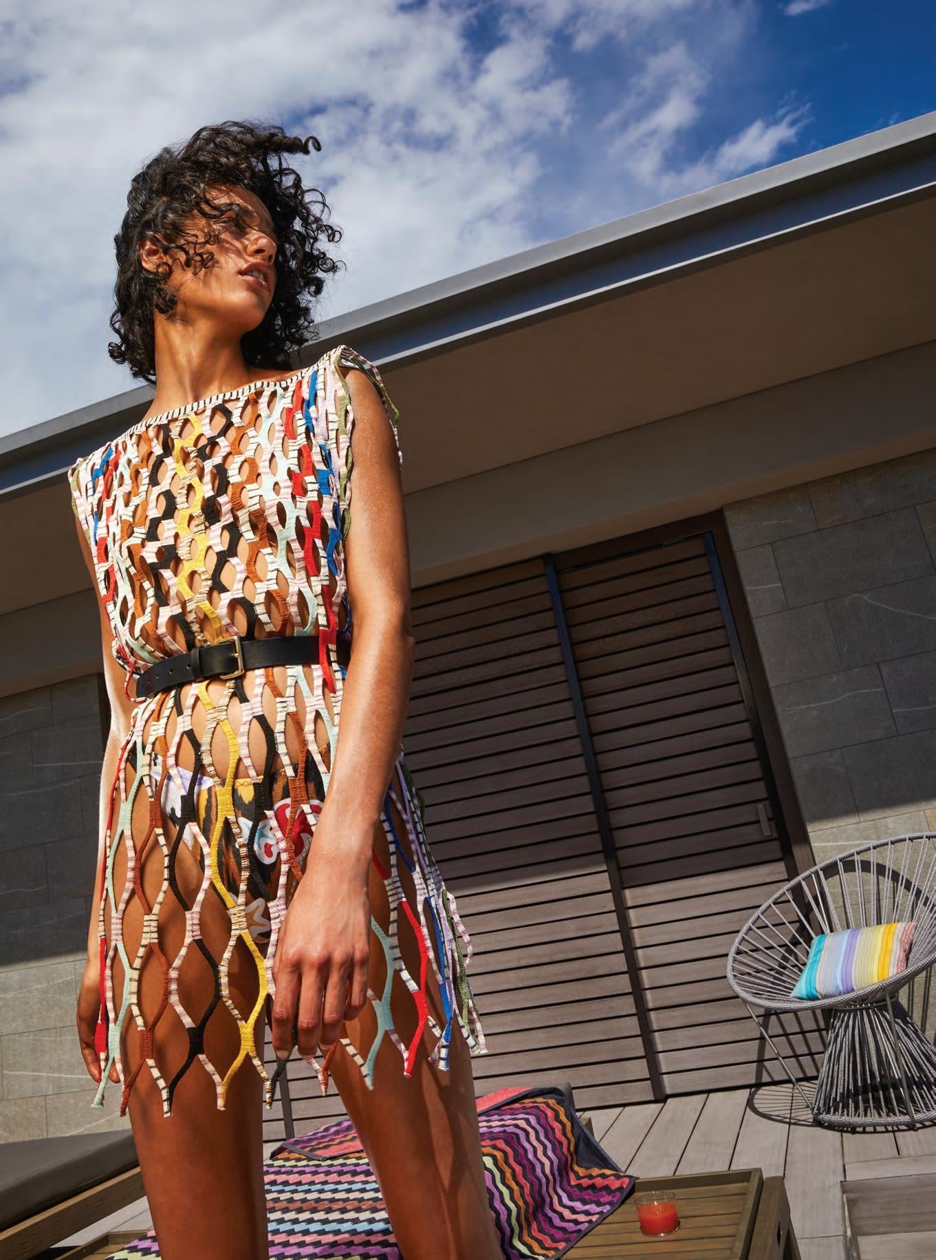 Missoni caged multi color mini dress/cover-up