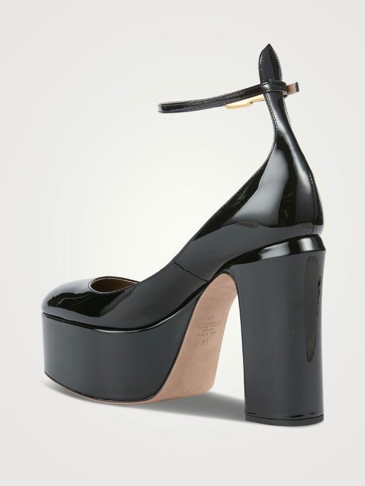 VALENTINO GARAVANI
Tan-Go Patent Leather Platform Pumps