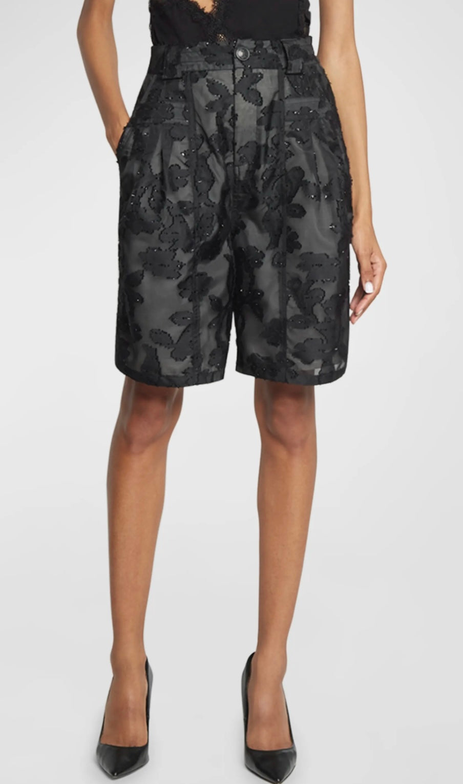 Koche
Floral Embellished Bermuda Shorts