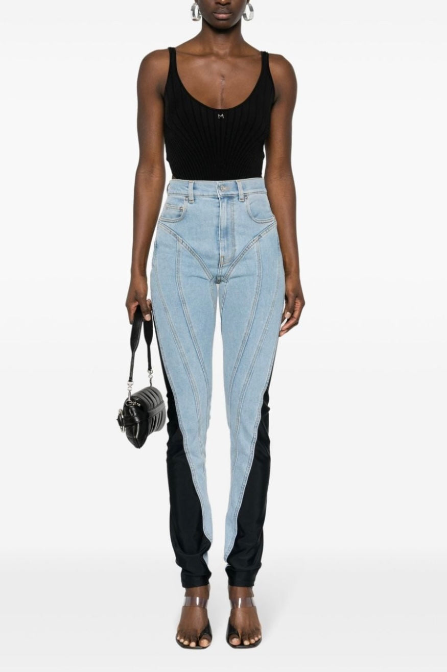 Mugler
Women's High-rise Skinny Jeans Blue Black