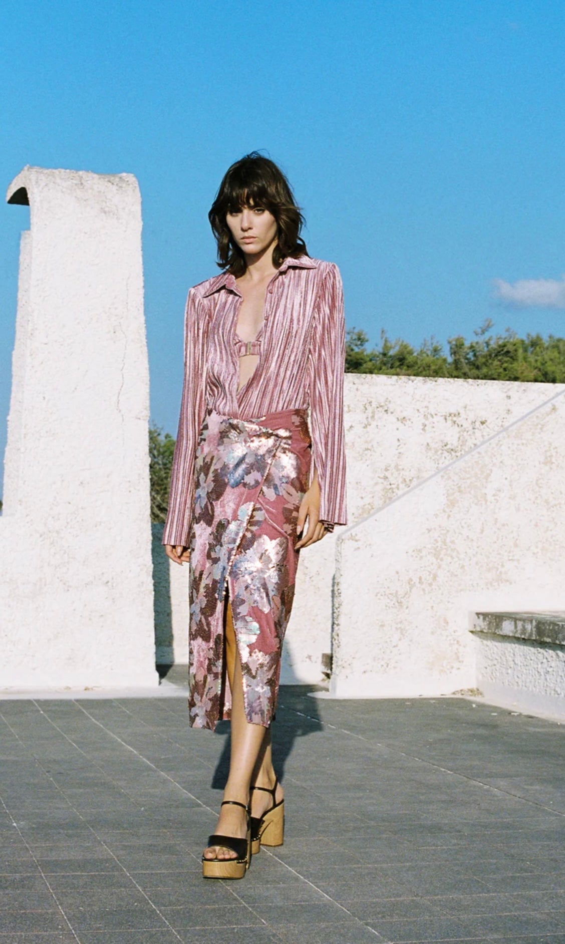 SABINA MUSAYEV - SMOKED PINK IVRI TOP