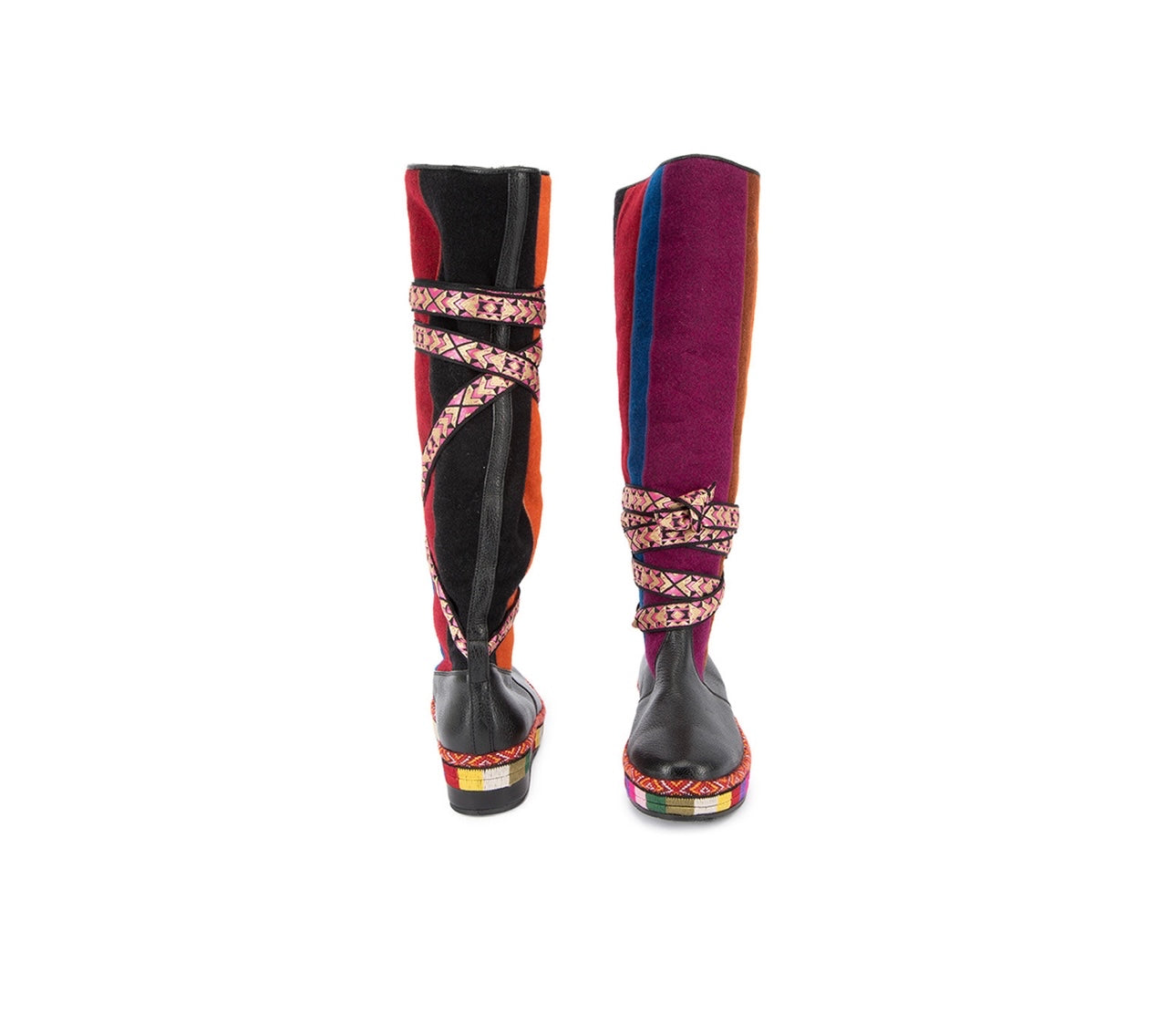 Etro -
Pattern Leather Knee High Boots