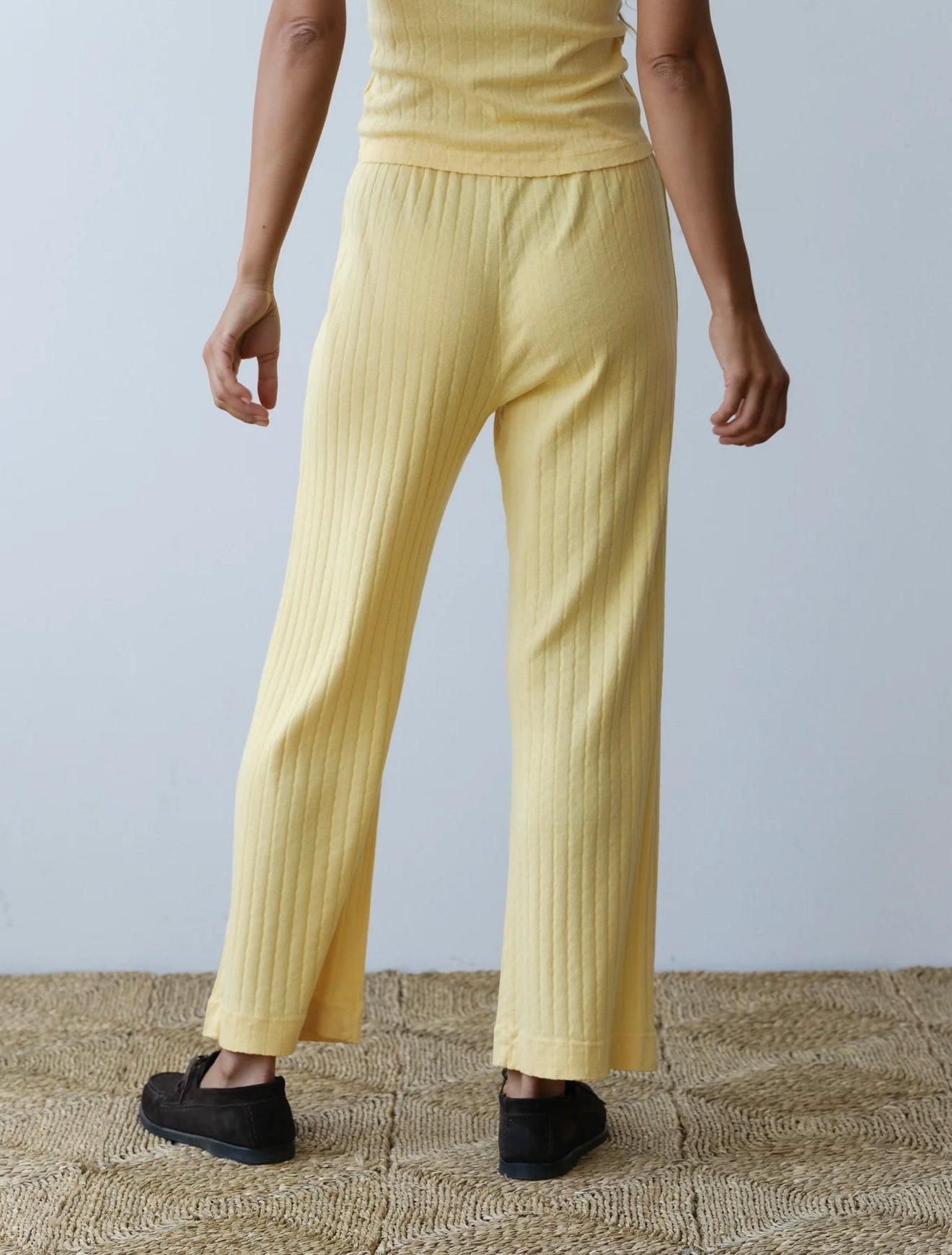 DONNI - The Pointelle Baby Tee & The Pointelle Simple Crop Pant