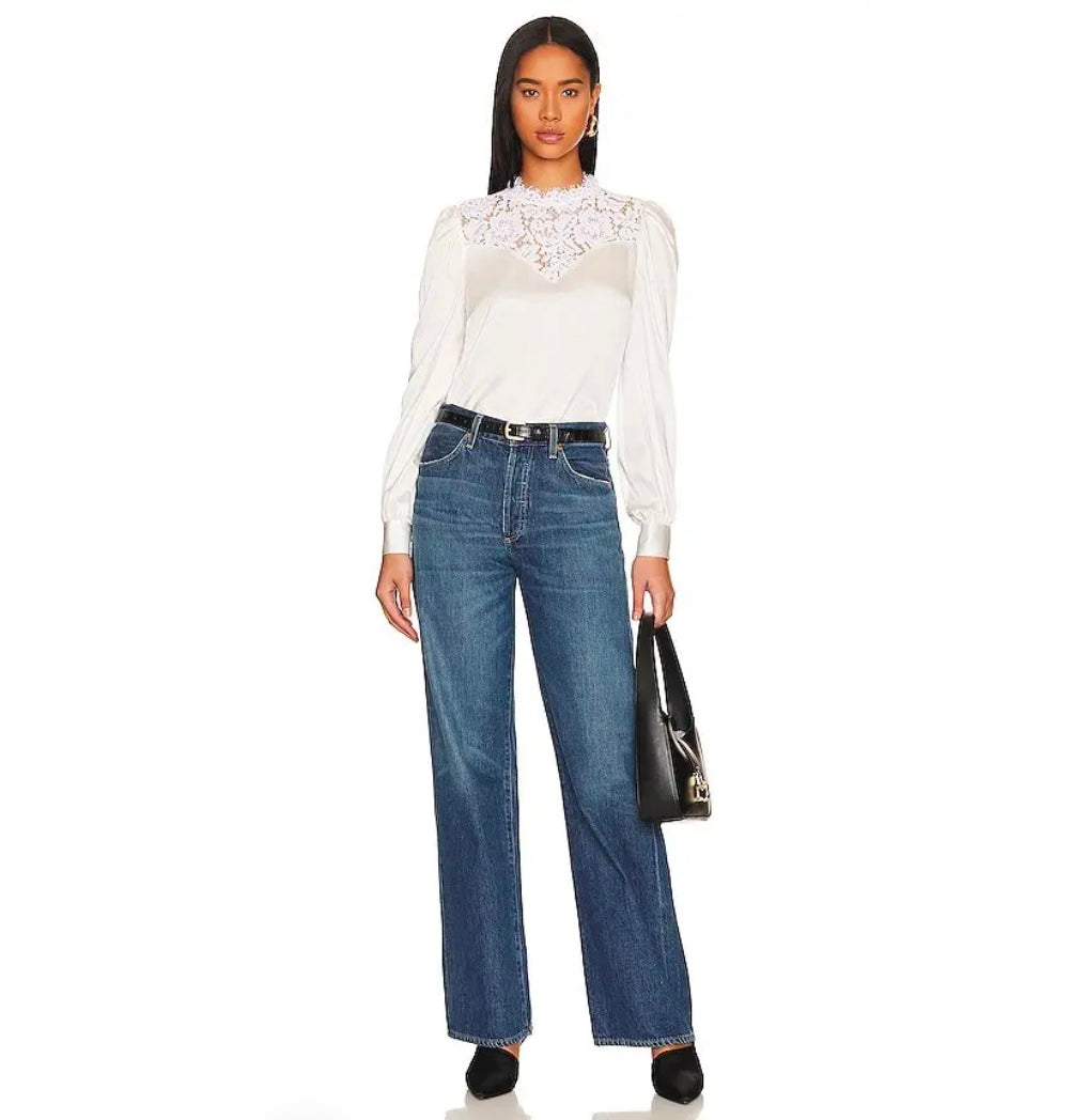 GENERATION LOVE
Libby Lace Combo Blouse In White