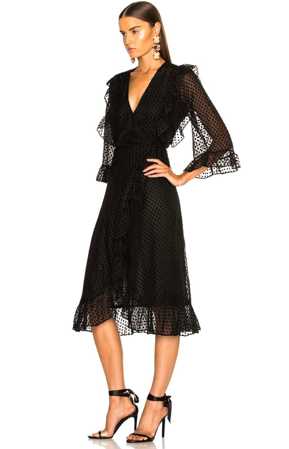 GANNI - Black Wrap Dress