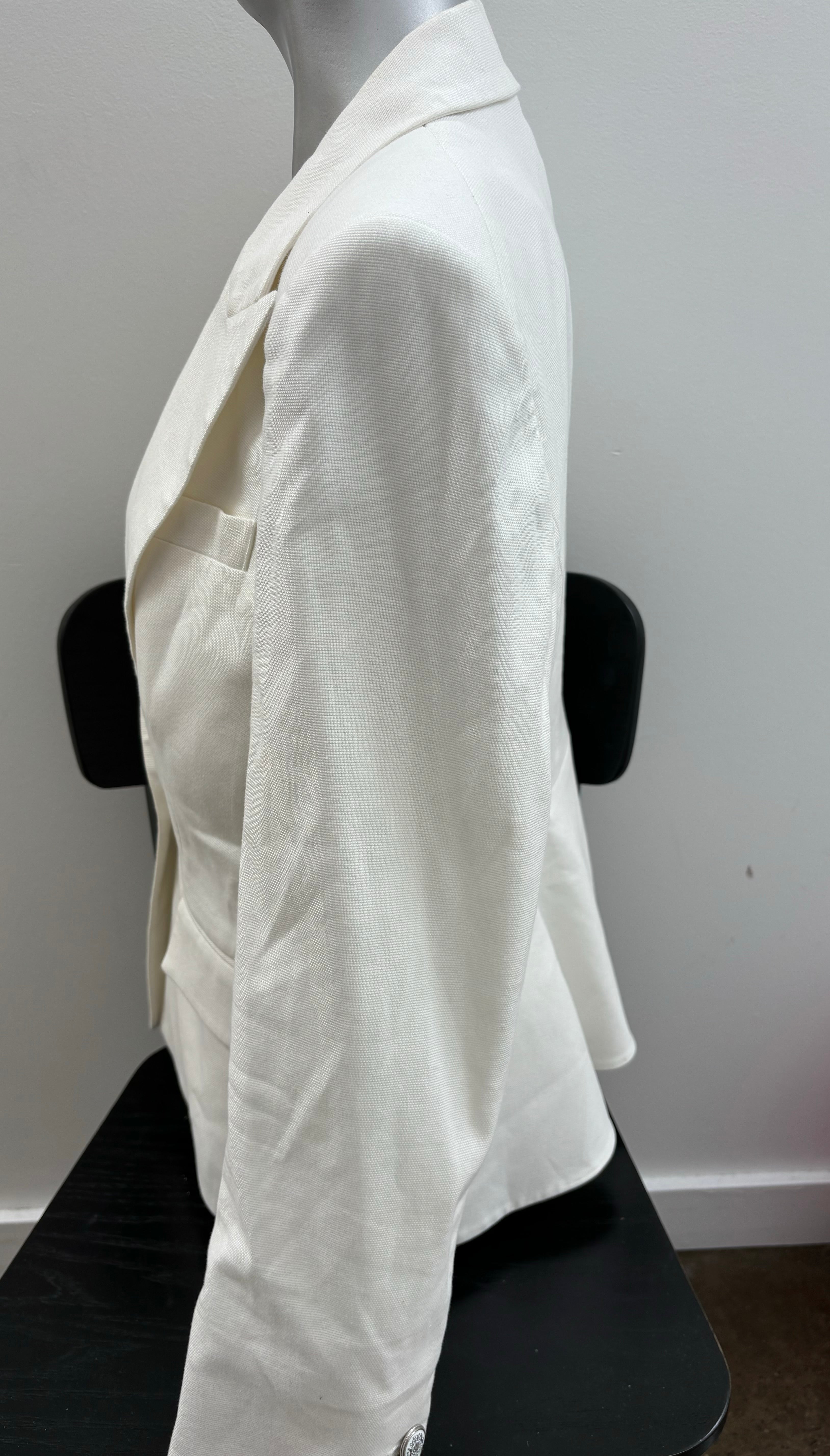 VERONICA BEARD white cotton blazer, CAN ZIP UP