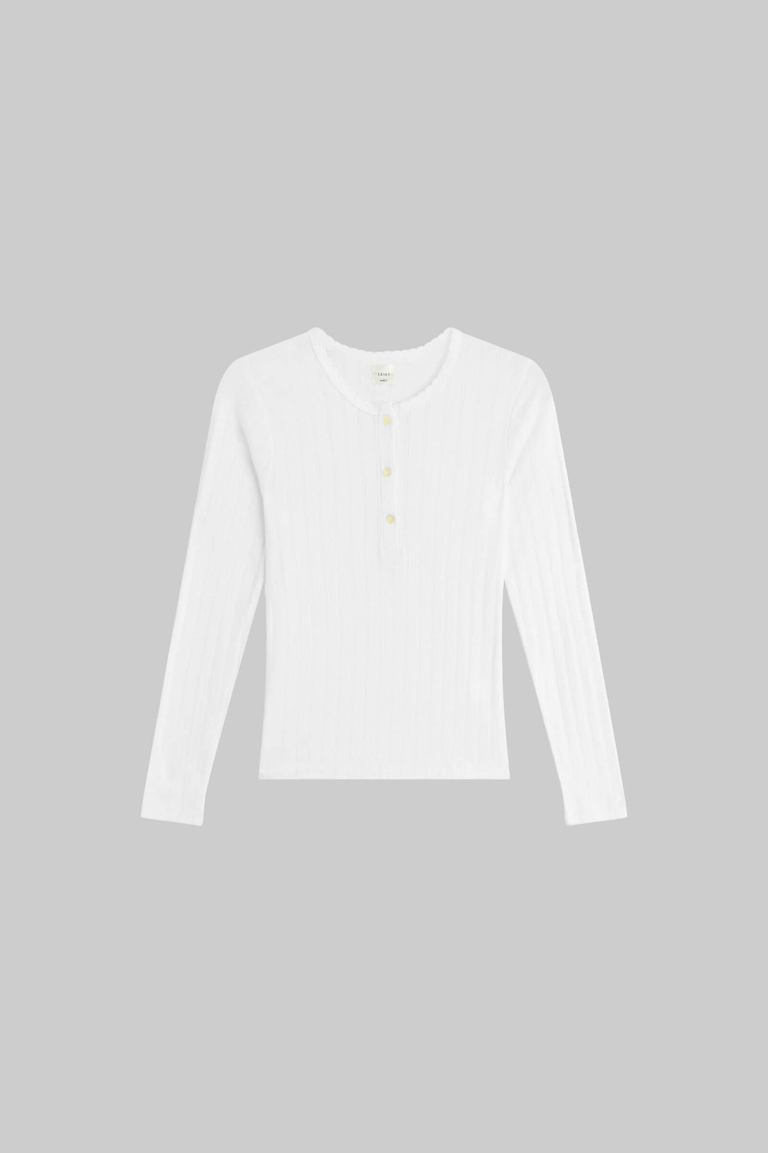LESET Pointelle Long Sleeve Henley