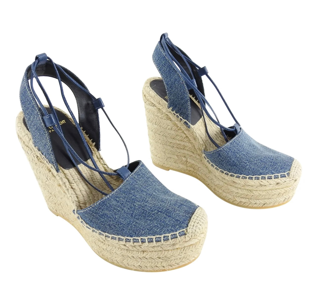 Saint Laurent - Denim Espadrille Wedge