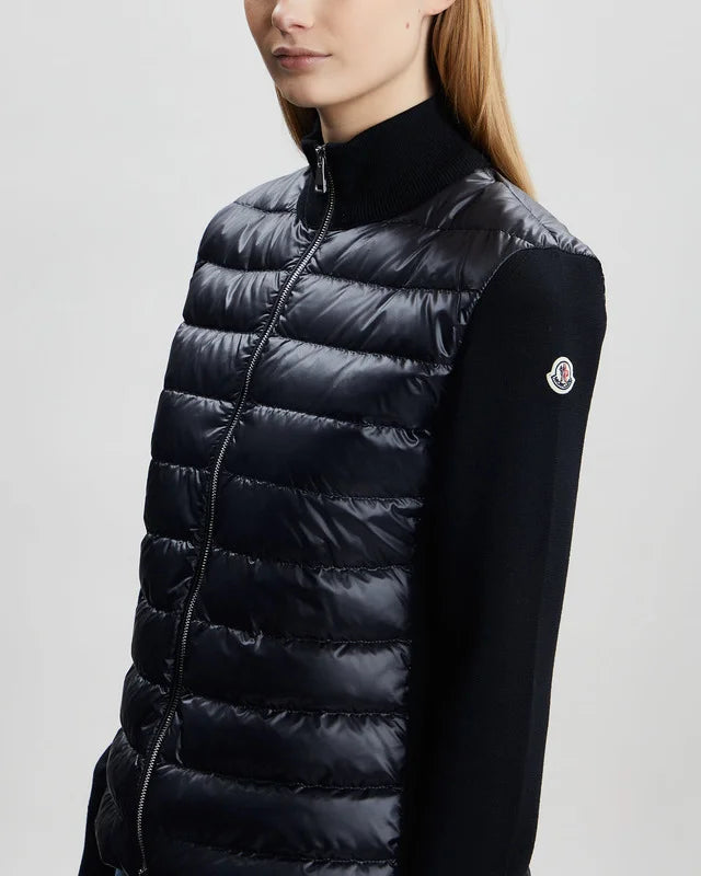 MONCLER navy down panelled jacket NWT