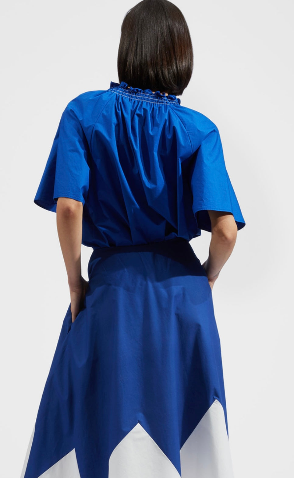 LA DOUBLE J - Holiday Shirt & Skirt in Blue/White