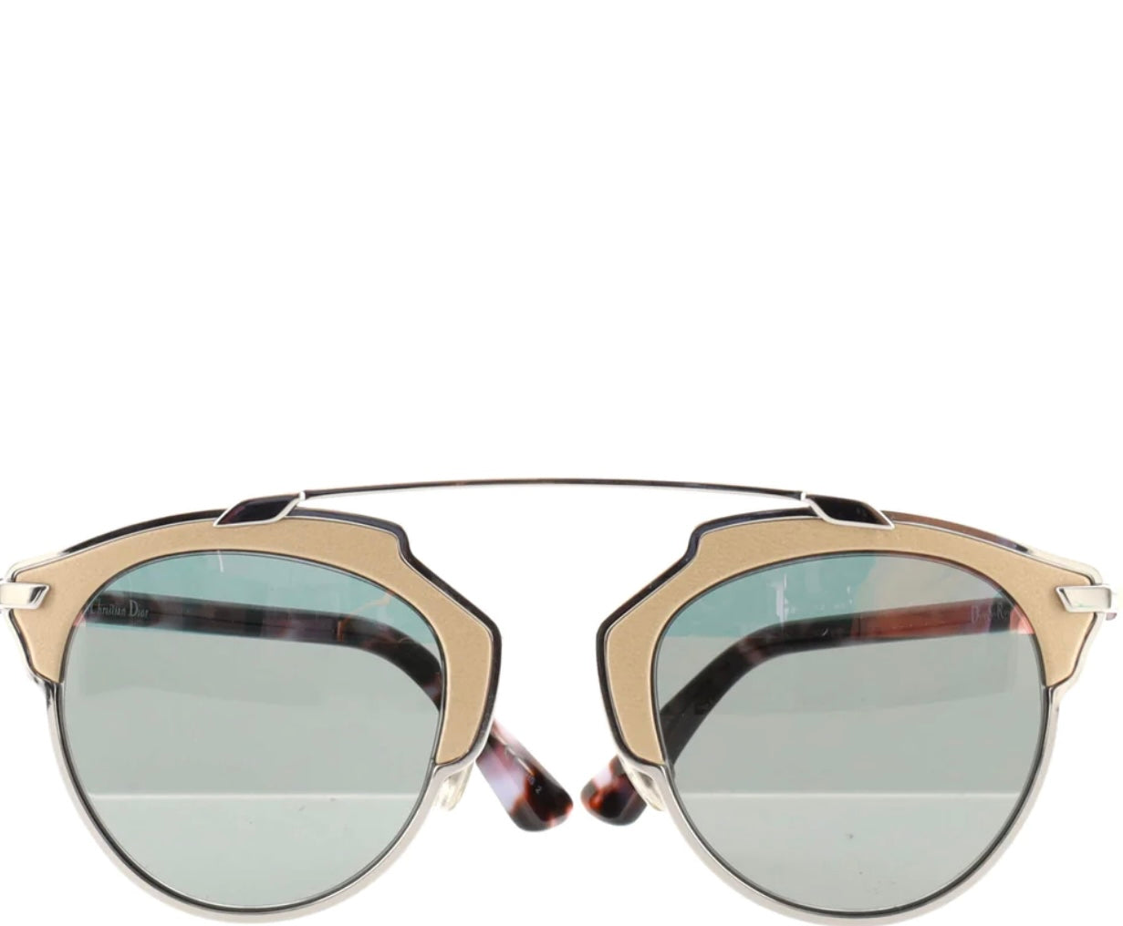 Christian Dior -
So Real Aviator Sunglasses Tortoise Acetate and Metal with Leather