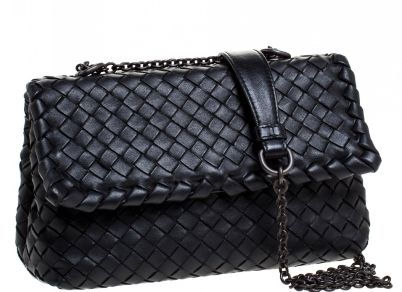 Bottega Veneta
Bottega Veneta Black Intrecciato Leather Small Olimpia Shoulder Bag