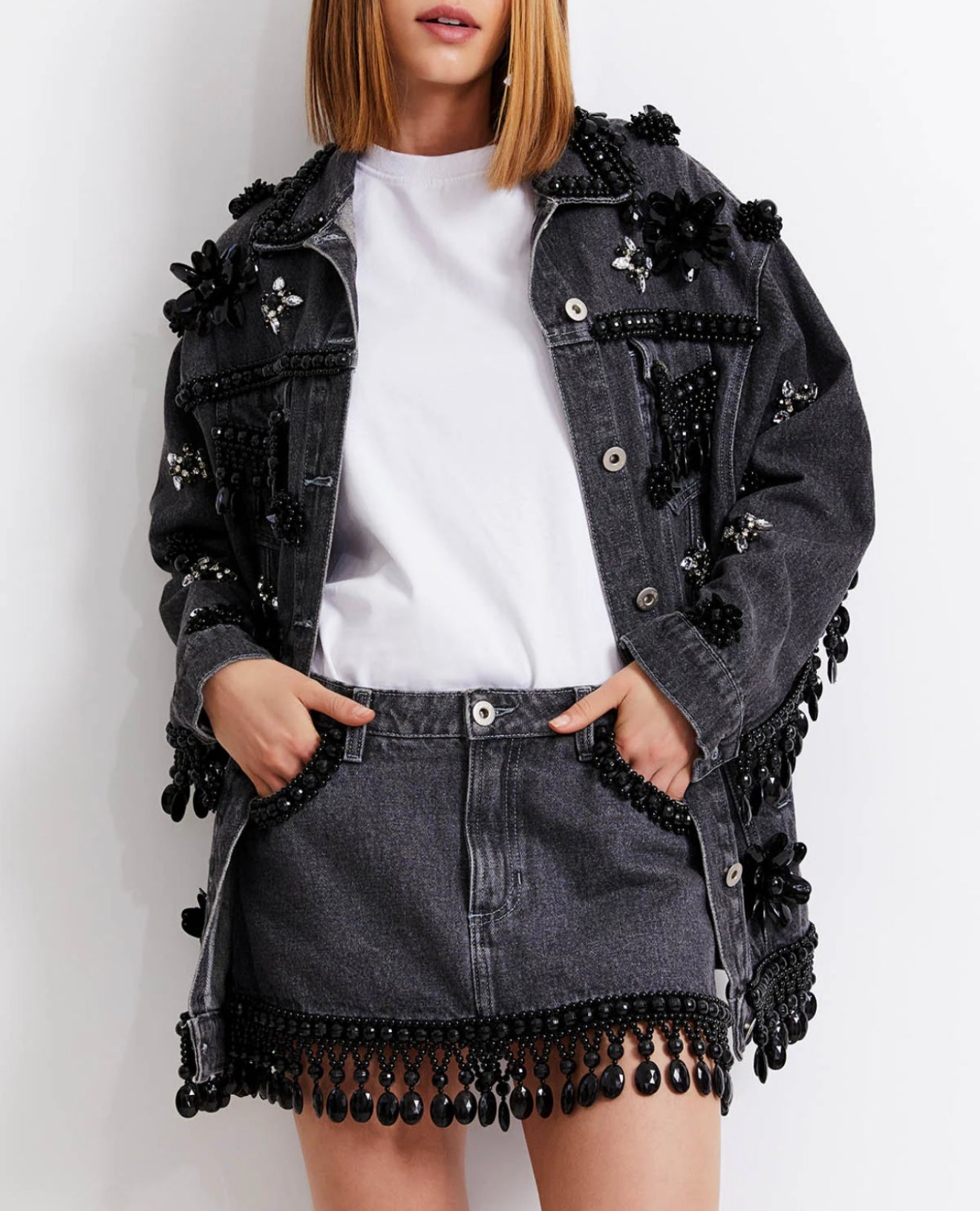 PATBO - HAND-BEADED DENIM JACKET