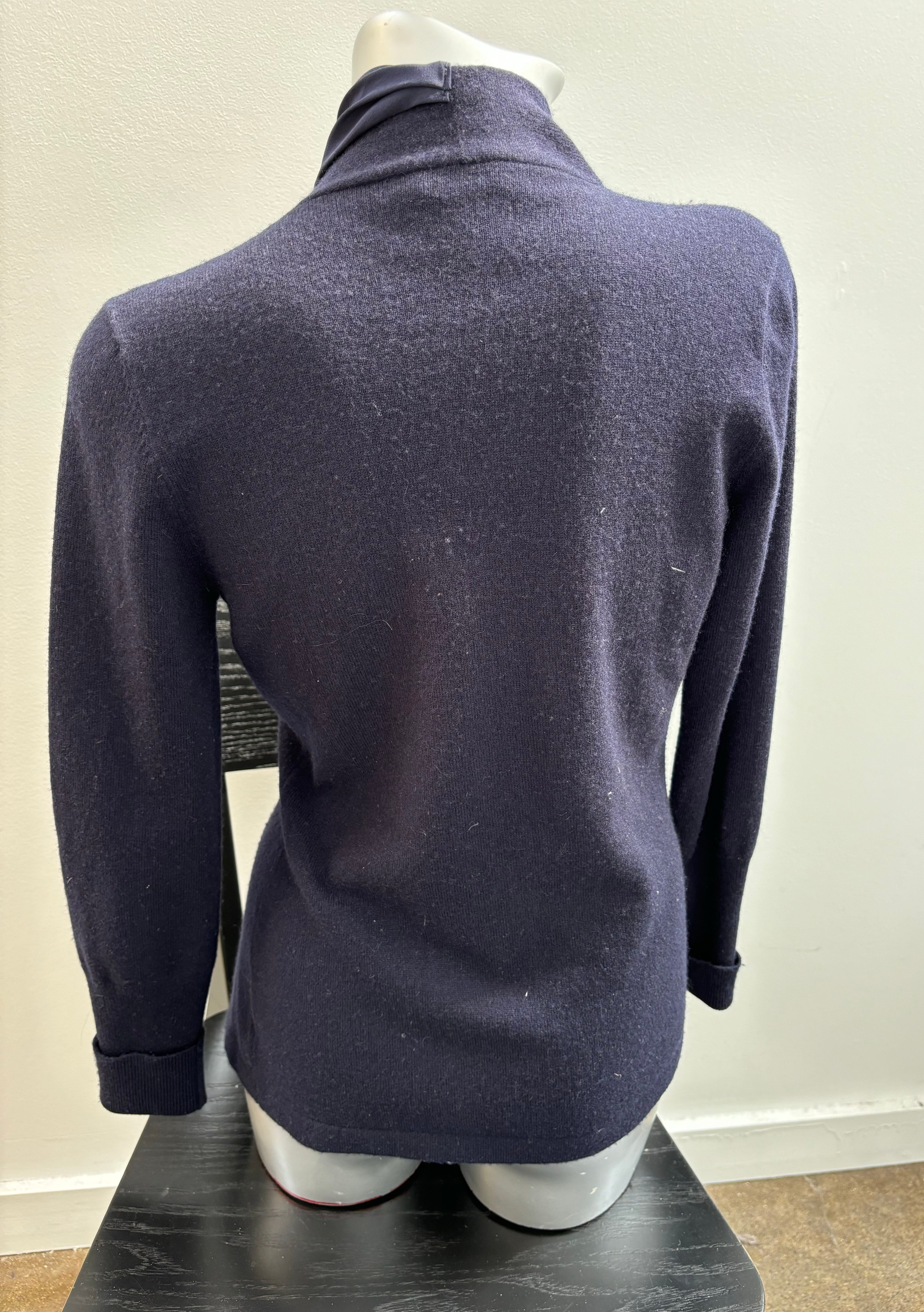 BRUNELLO CUCINELLI navy cashmere wrap sweater