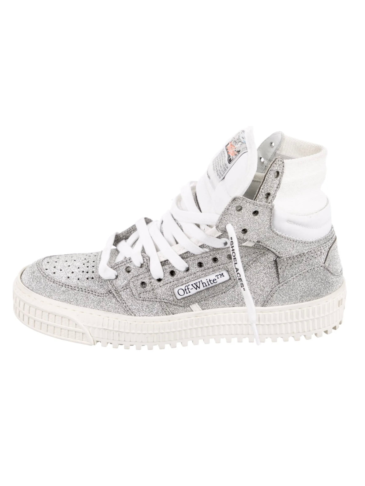 OFF-WHITE - Virgil Abloh Glitter High-Top Court Sneakers