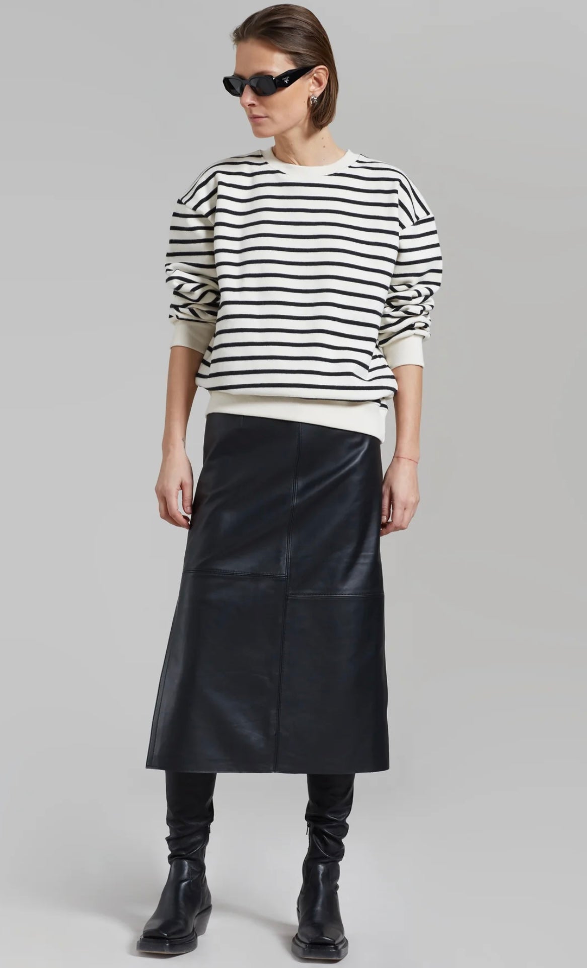 THE FRANKIE SHOP - SAINT STRIPE SWEATER - BLACK/WHITE STRIPE