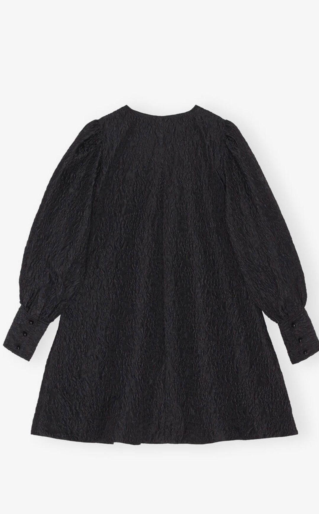 GANNI Black Jacquard Organza Mini Dress