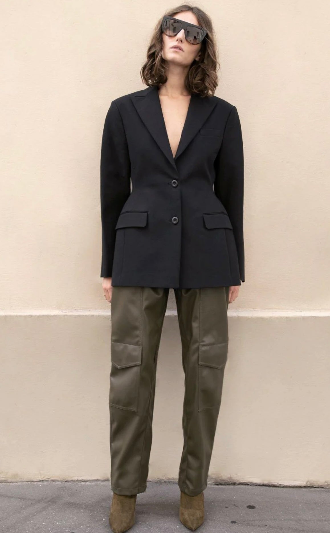 THE FRANKIE SHOP - COLETTE HOURGLASS BLAZER - BLACK