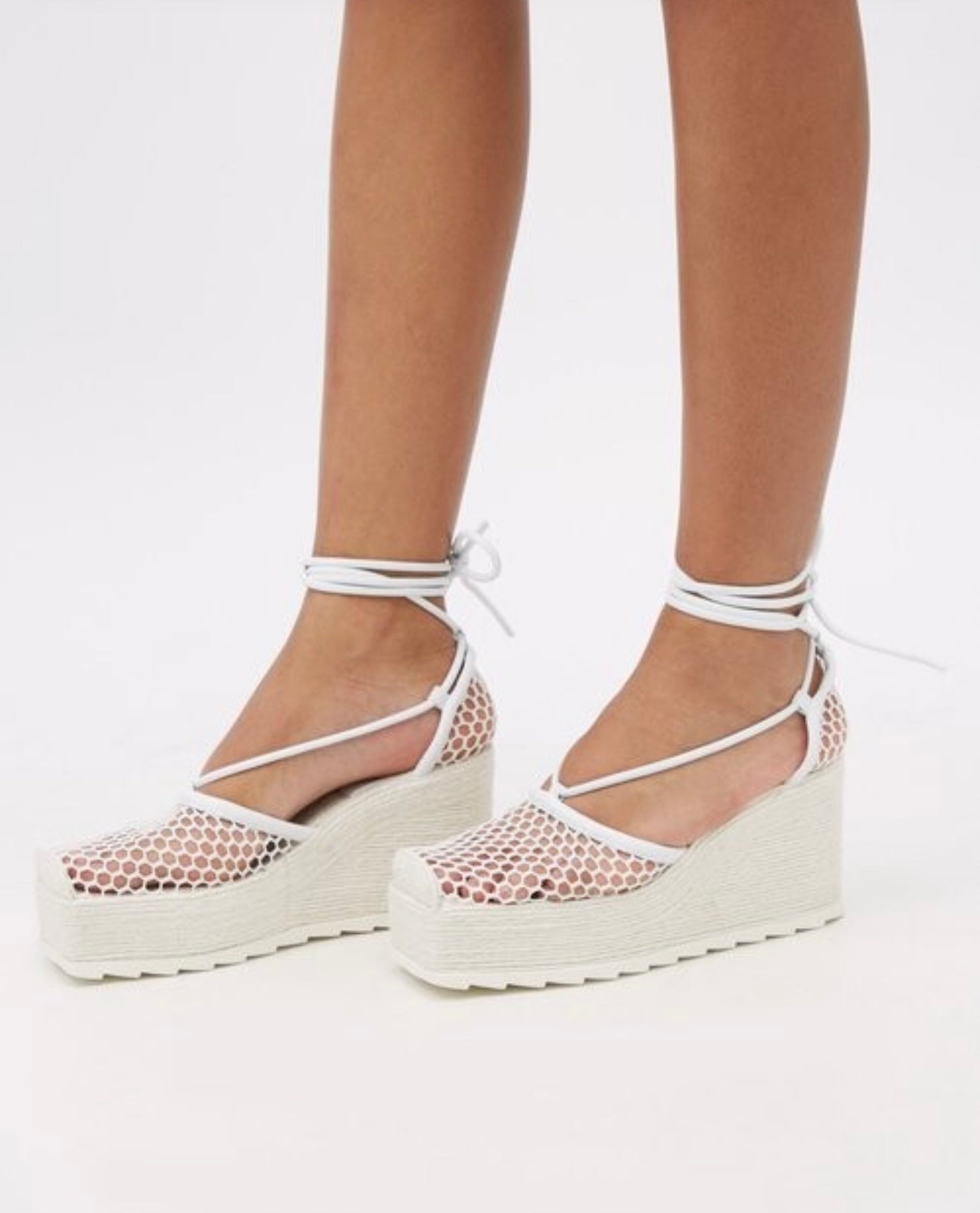 Bottega Veneta Square-toe Crochet Wedge Sandals