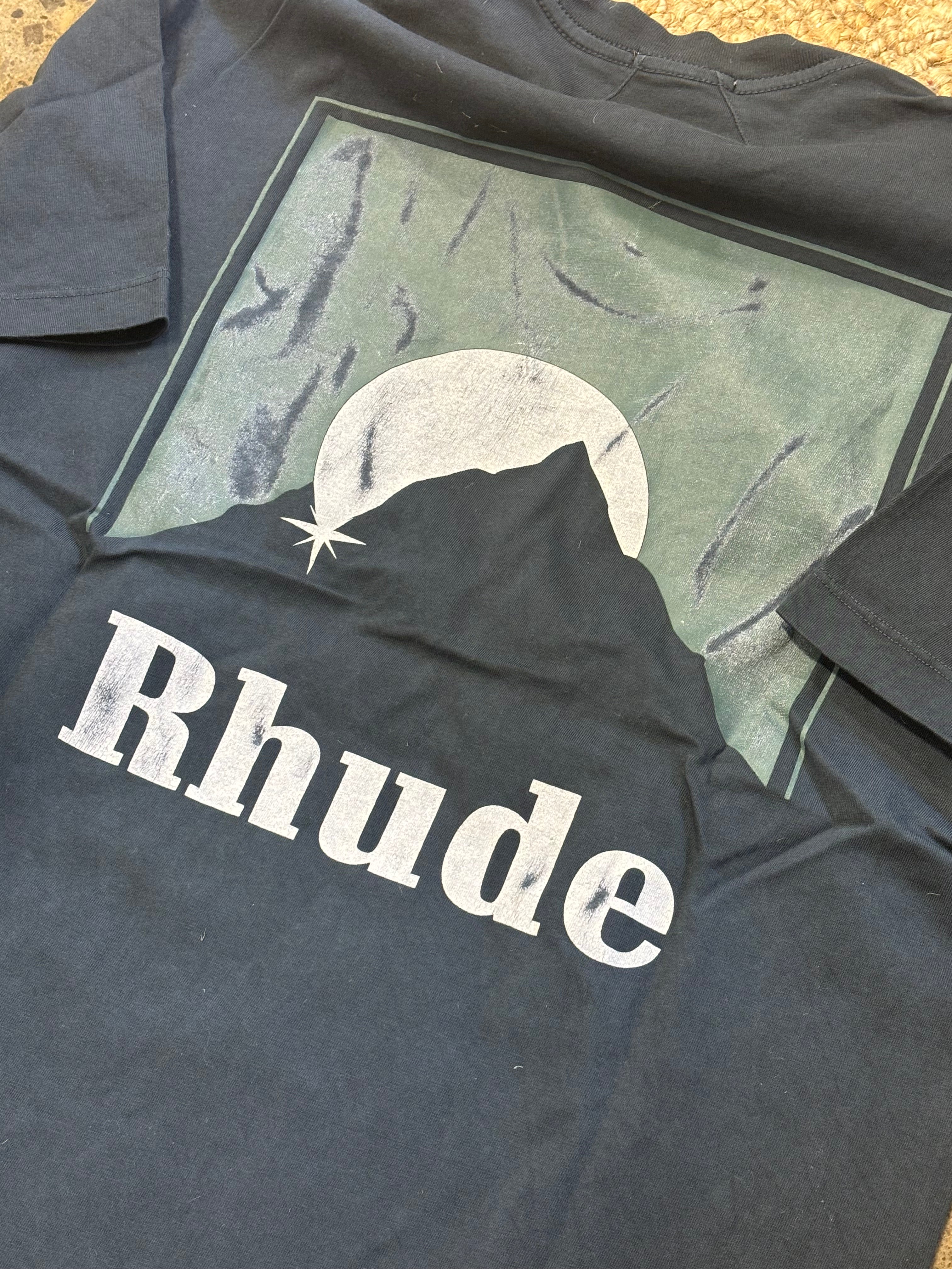 MENS RHUDE navy logo tee