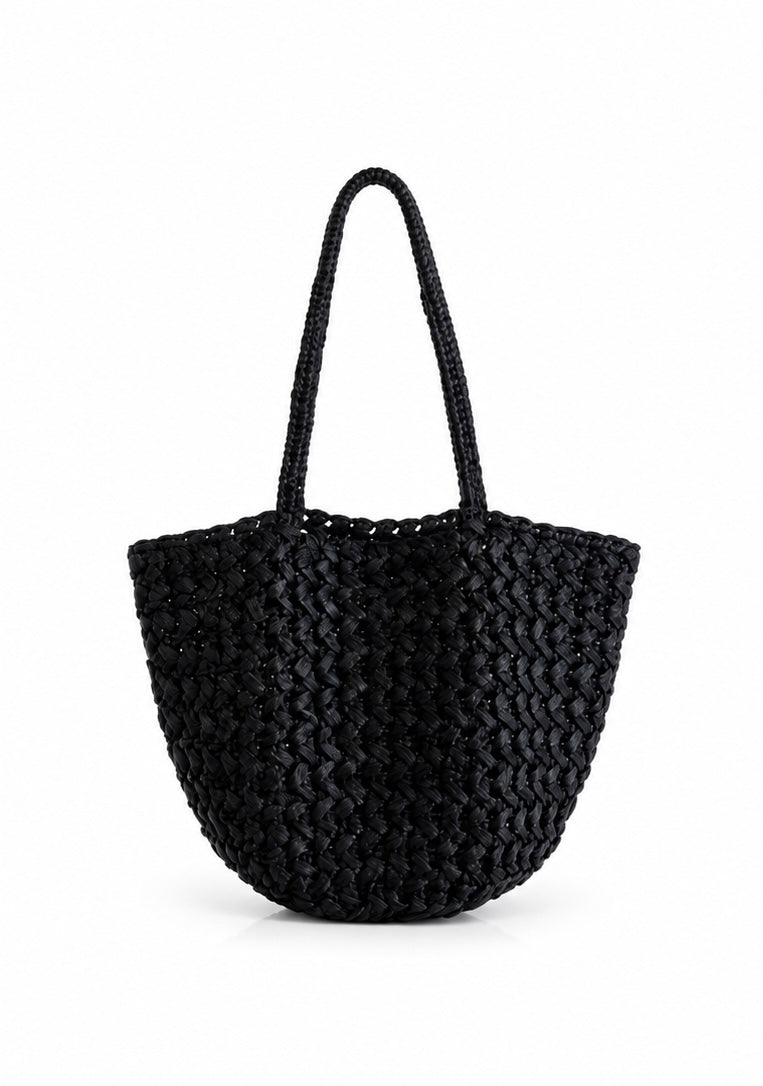 THE ROW black estelle two faffia tote bag