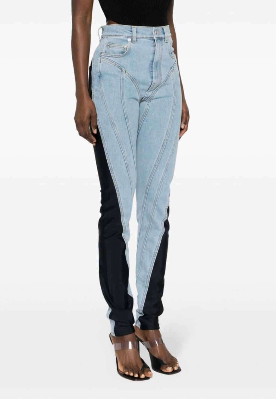 Mugler
Women's High-rise Skinny Jeans Blue Black