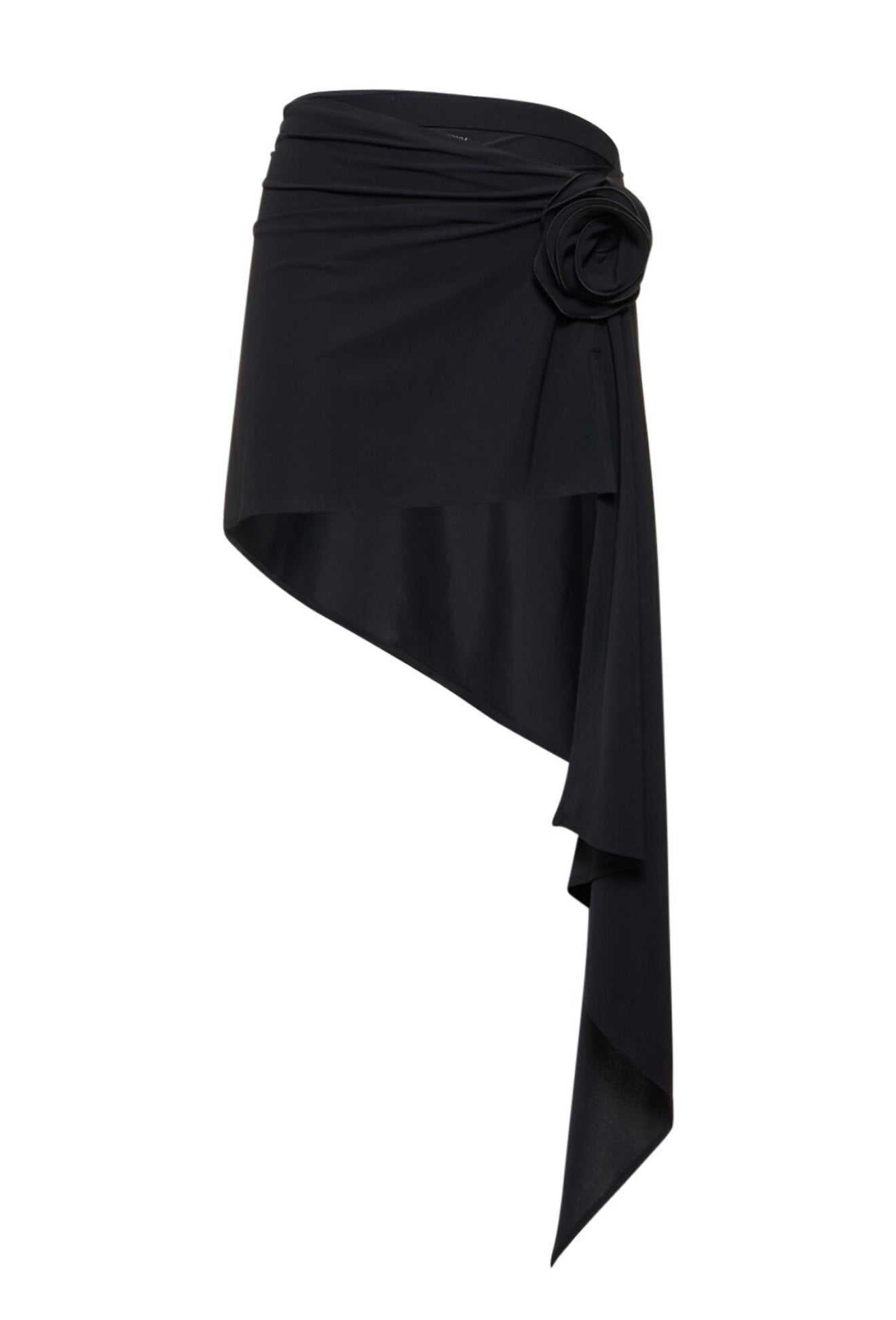 Magda Butrym Asymmetrical draped swim skirt in black
