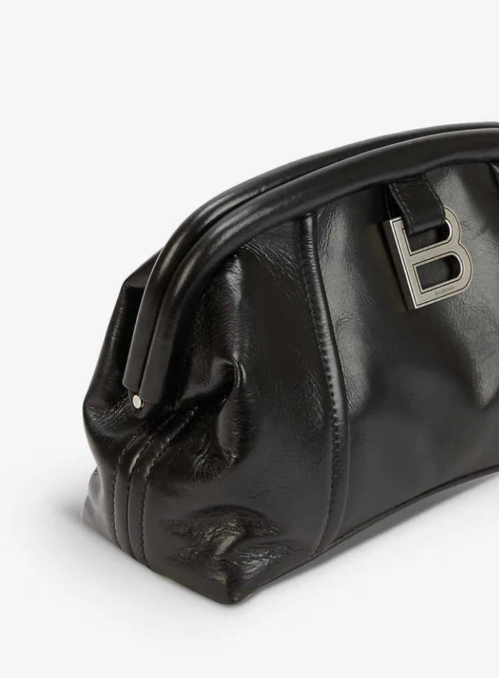 BALENCIAGA black hourglass clutch