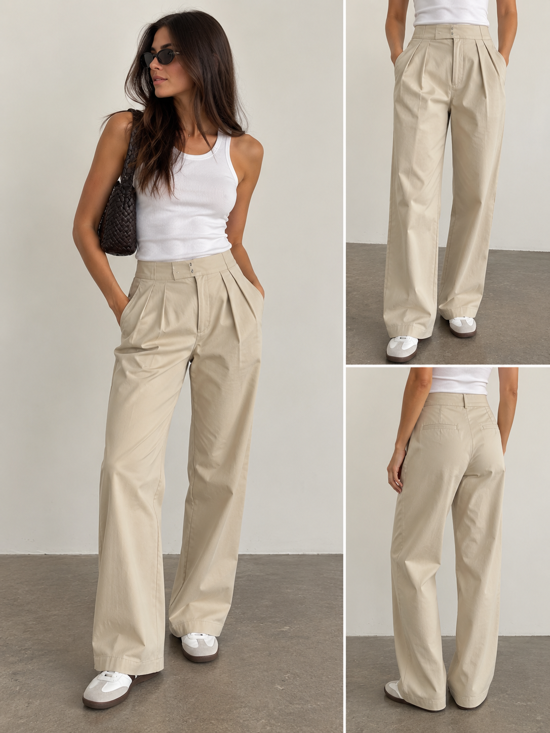 MAXMARA beige pleated dress pants