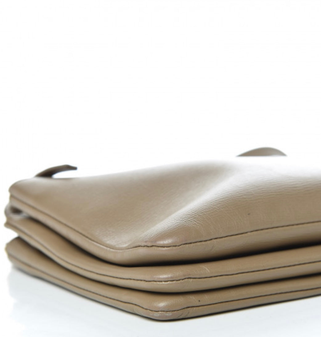 Preloved Celine -
Lambskin Small Trio Crossbody Bag Taupe