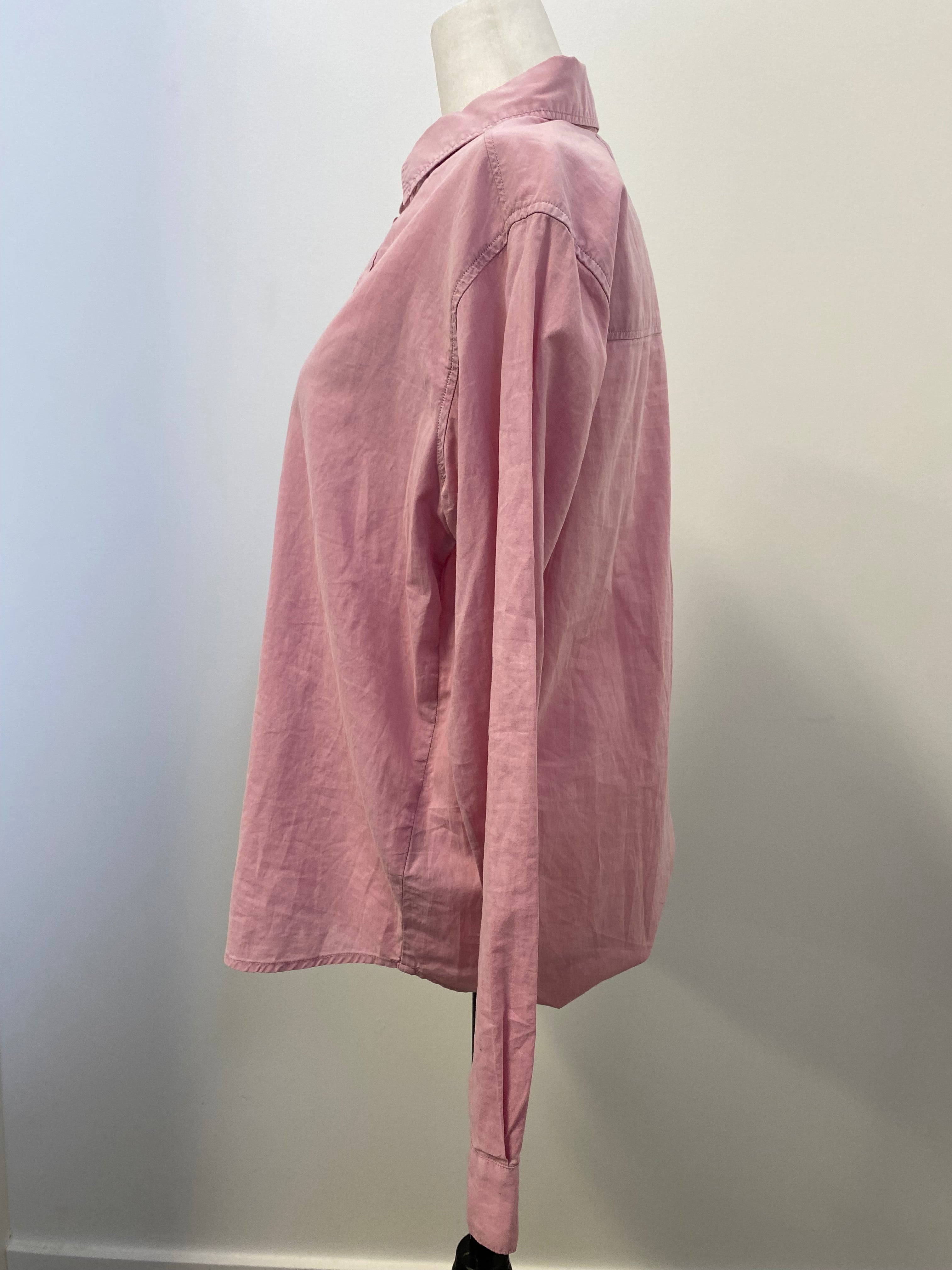 Velvet Pink Button Up