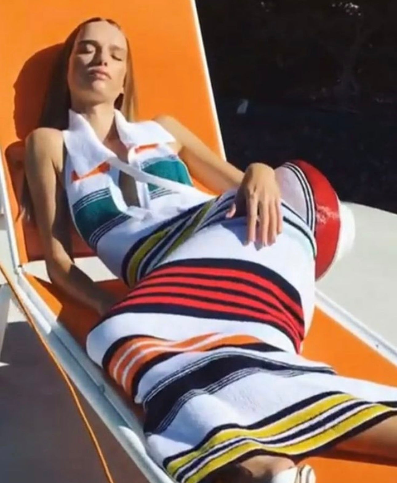 Rosie Assoulin - Rainbow Striped Knitted Sweater Dress
