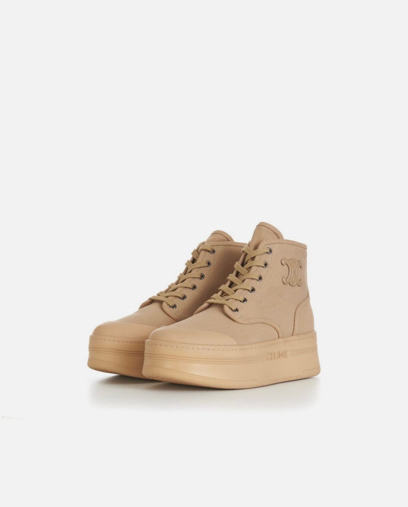 Celine - Block Ankle Boot - Triomphe Patch, Canvas