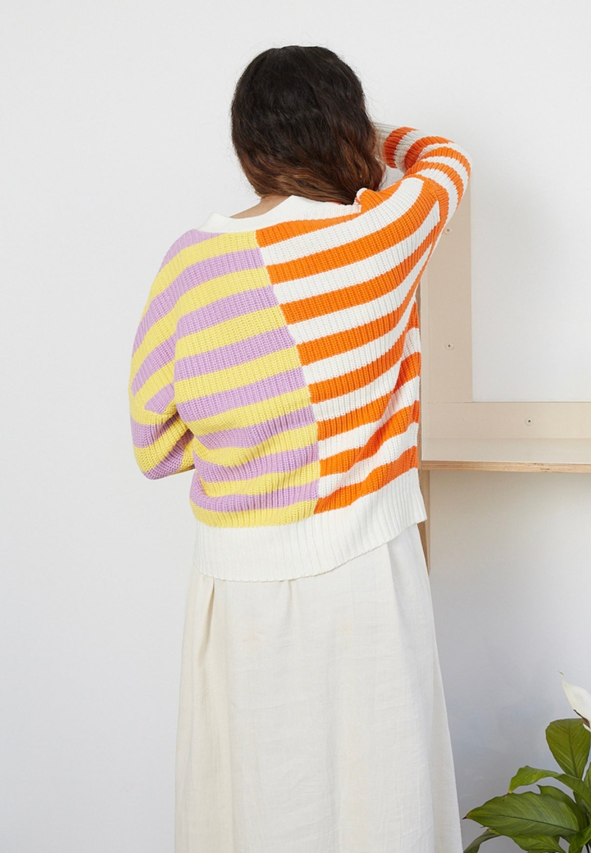 STAUD - Essex Knitted Striped Cardigan
