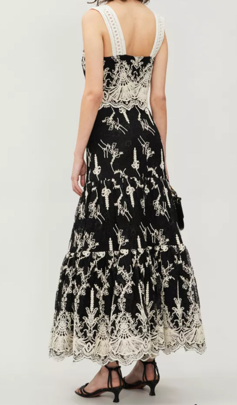 Alexis - Karoline flared-skirt lace midi dress