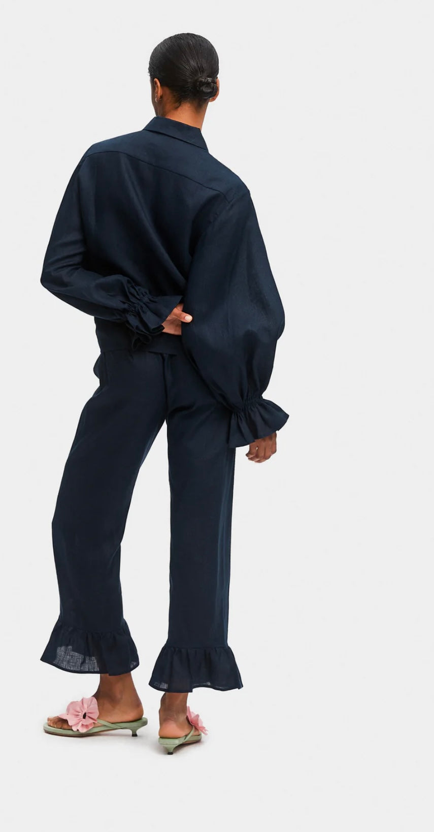 SLEEPER - Rumba Linen Lounge Suit in Navy