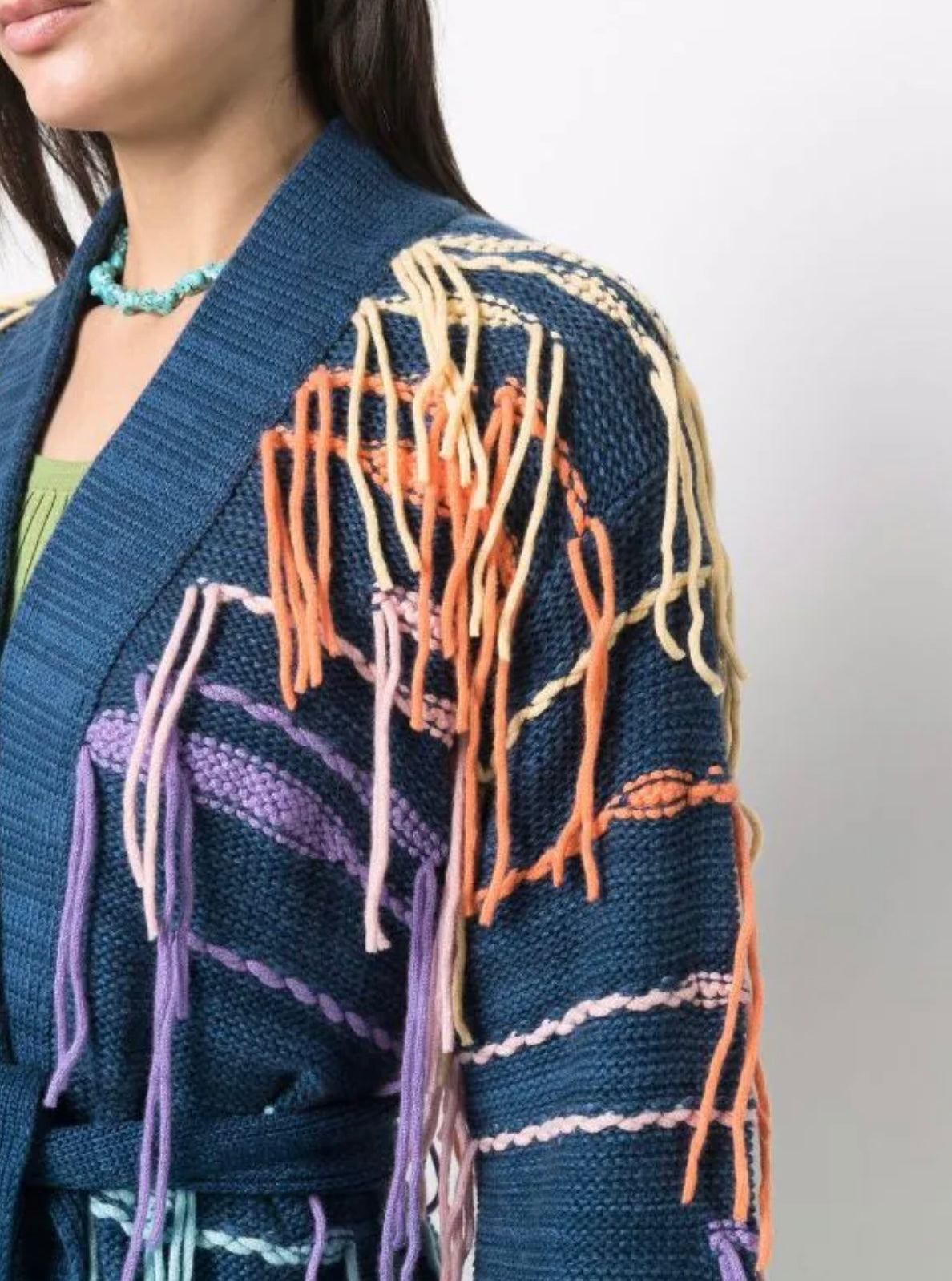 Canessa belted blue cardigan