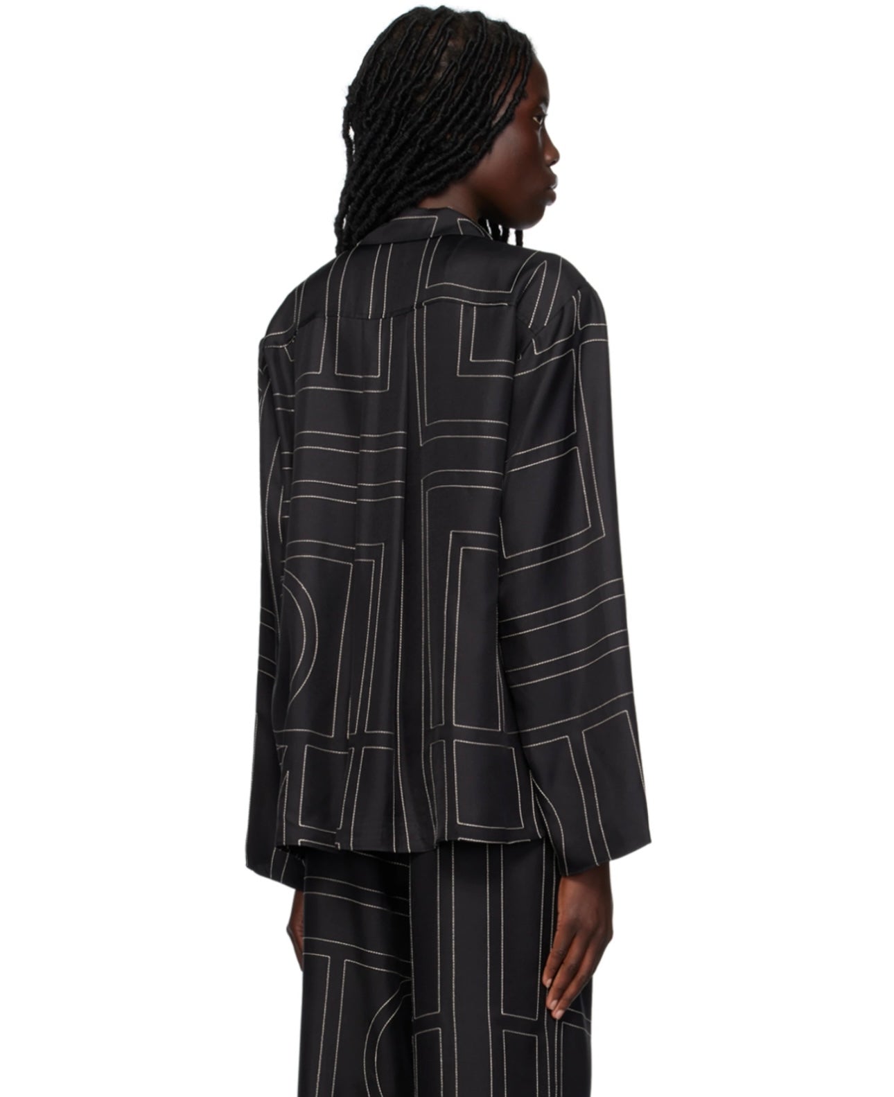 TOTEME
Black Monogram Shirt & Pants (being sold as a set)