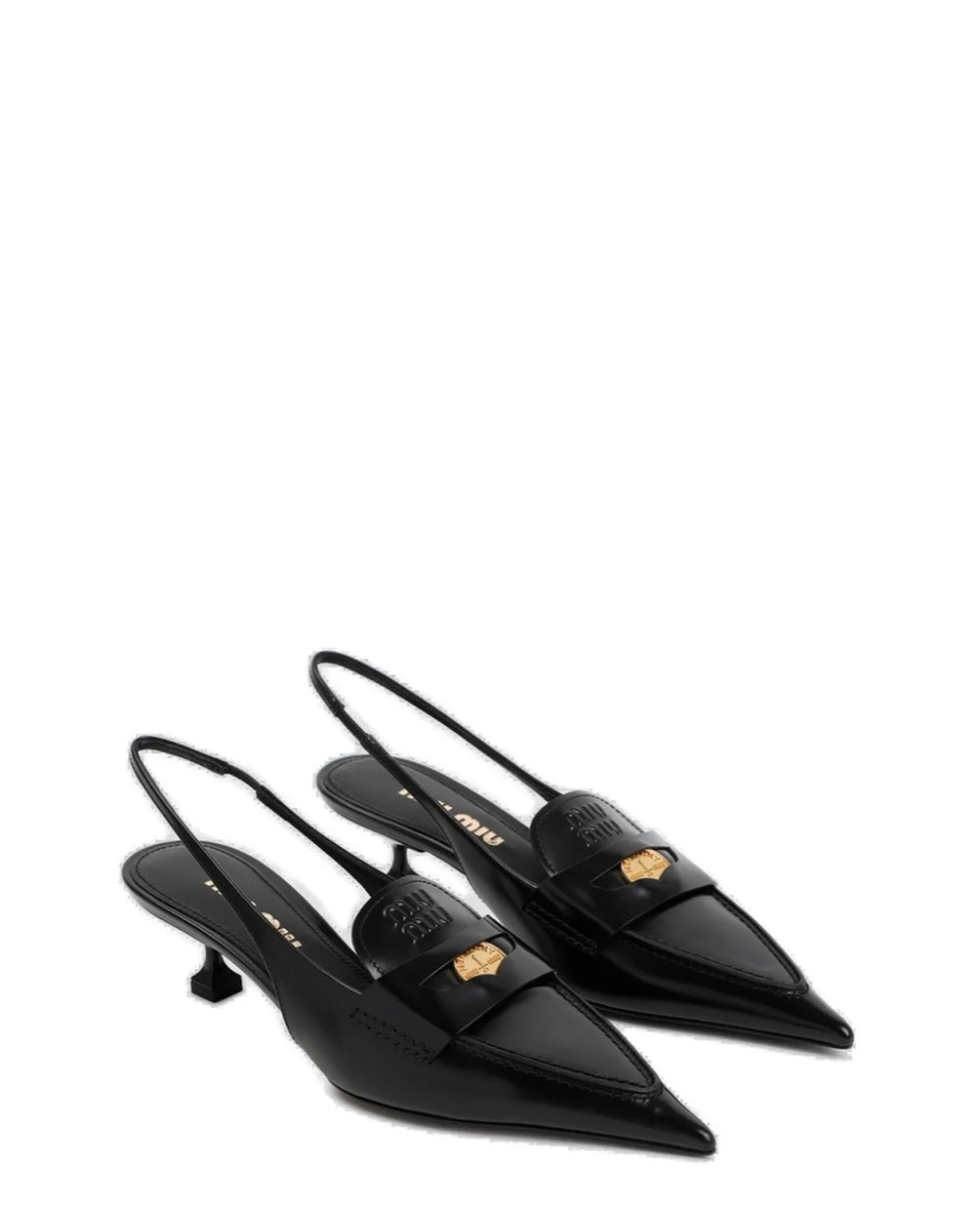 Miu Miu
Women's Black Logo Detailed Pointed Toe Slingback Pumps