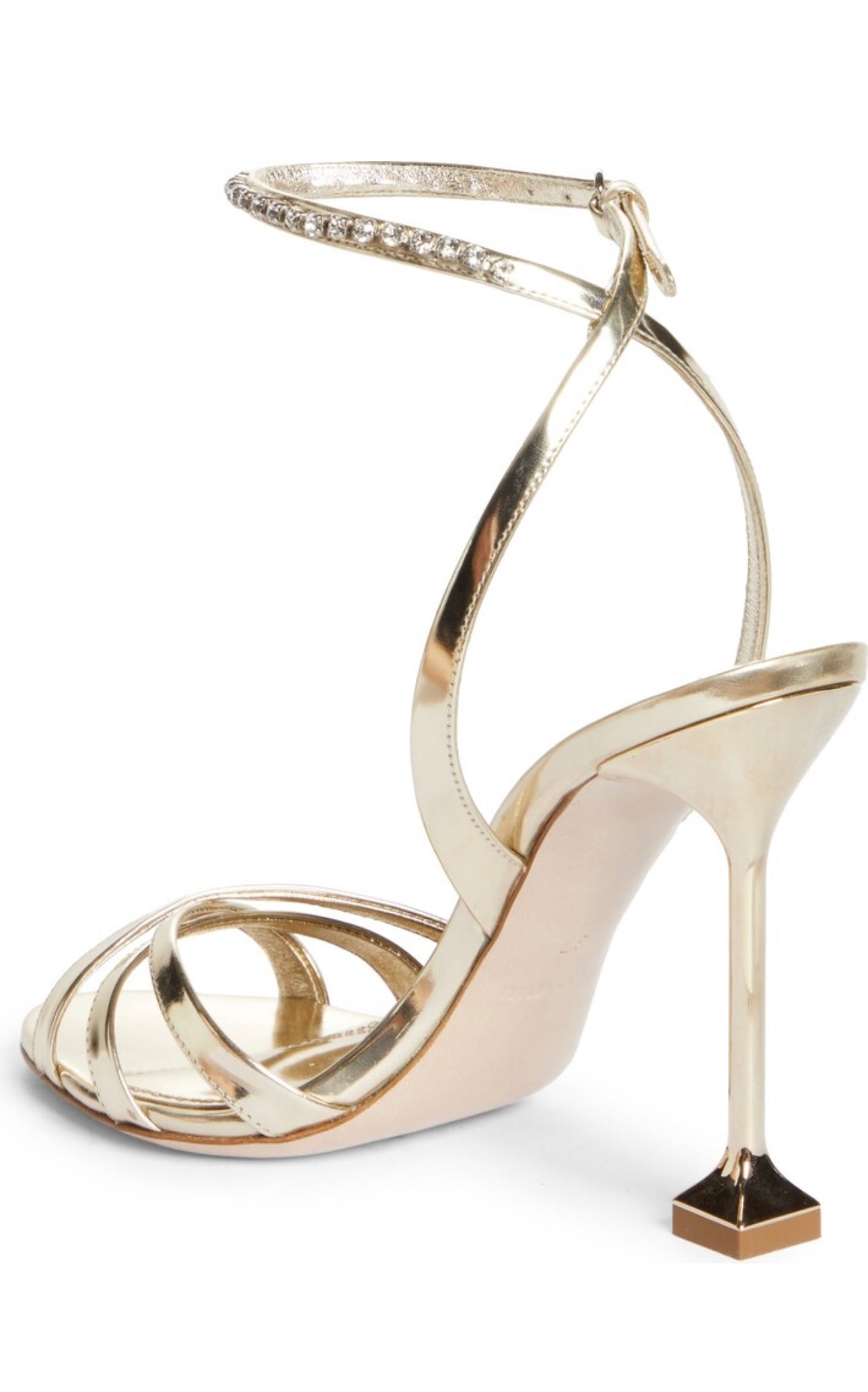 MIU MIU - Metallic leather jewel strap sandals