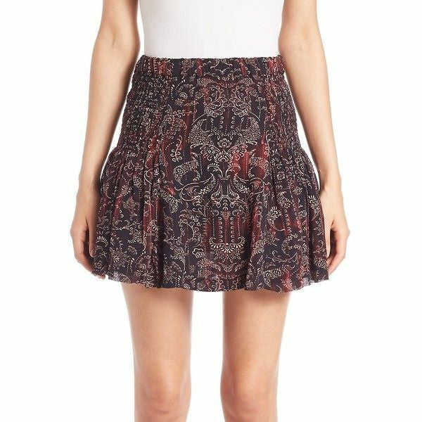 IRO burgundy paisley skirt