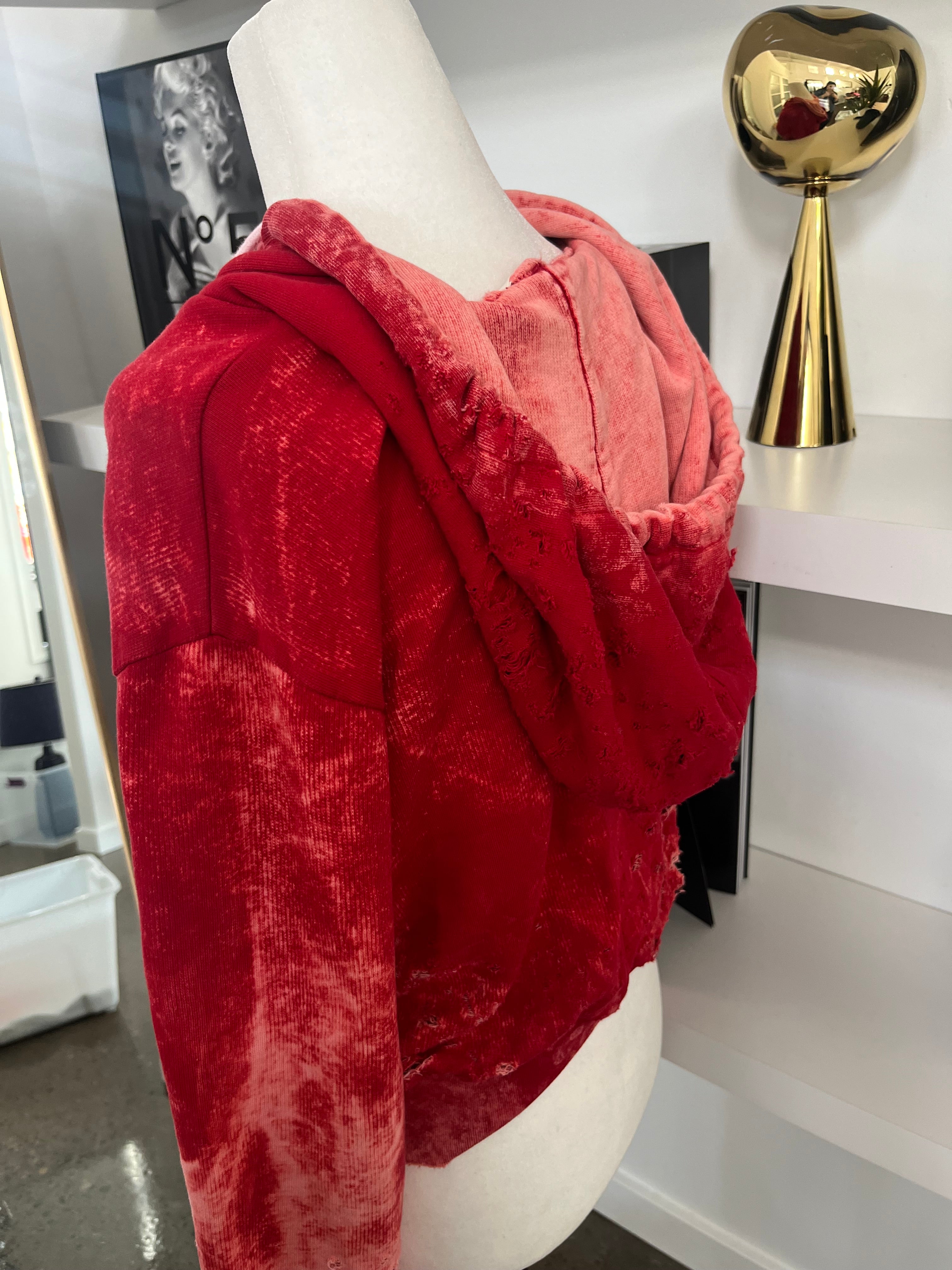 COTTON CITIZEN acid wash zip sweater