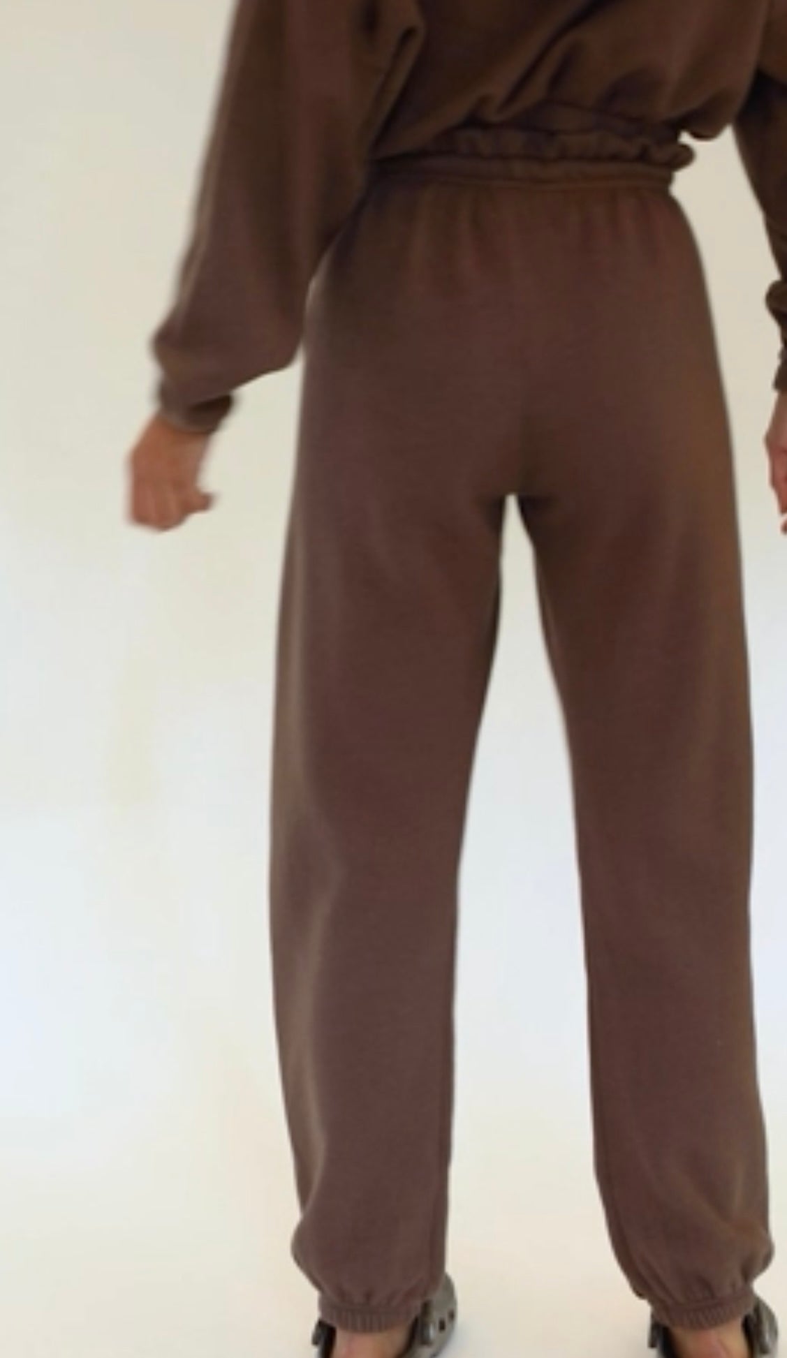 DONNI.
Women's Brown Vintage Fleece Cropped Hoodie & Sweatpants