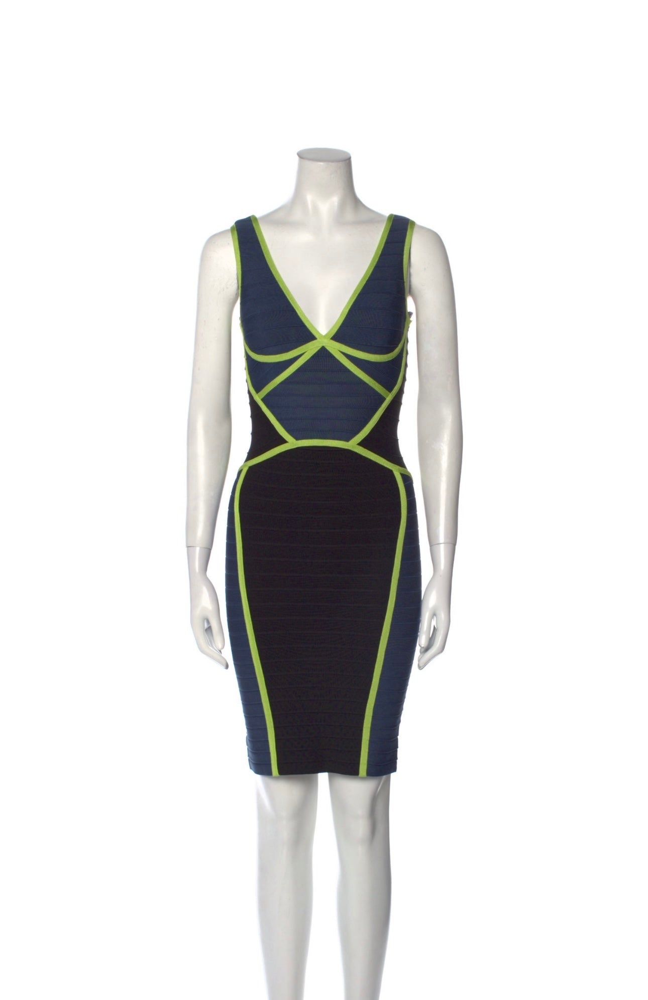 HERVE LEGER - STRIPED MINI DRESS