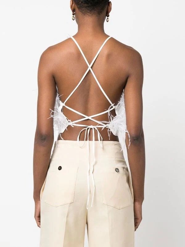 CULT GAIA joey feather top