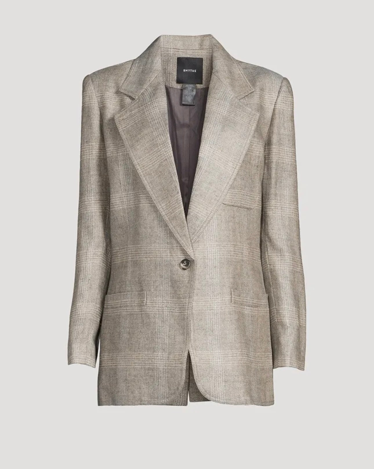 Smythe -
oversized notched lapel blazer - grey glen check