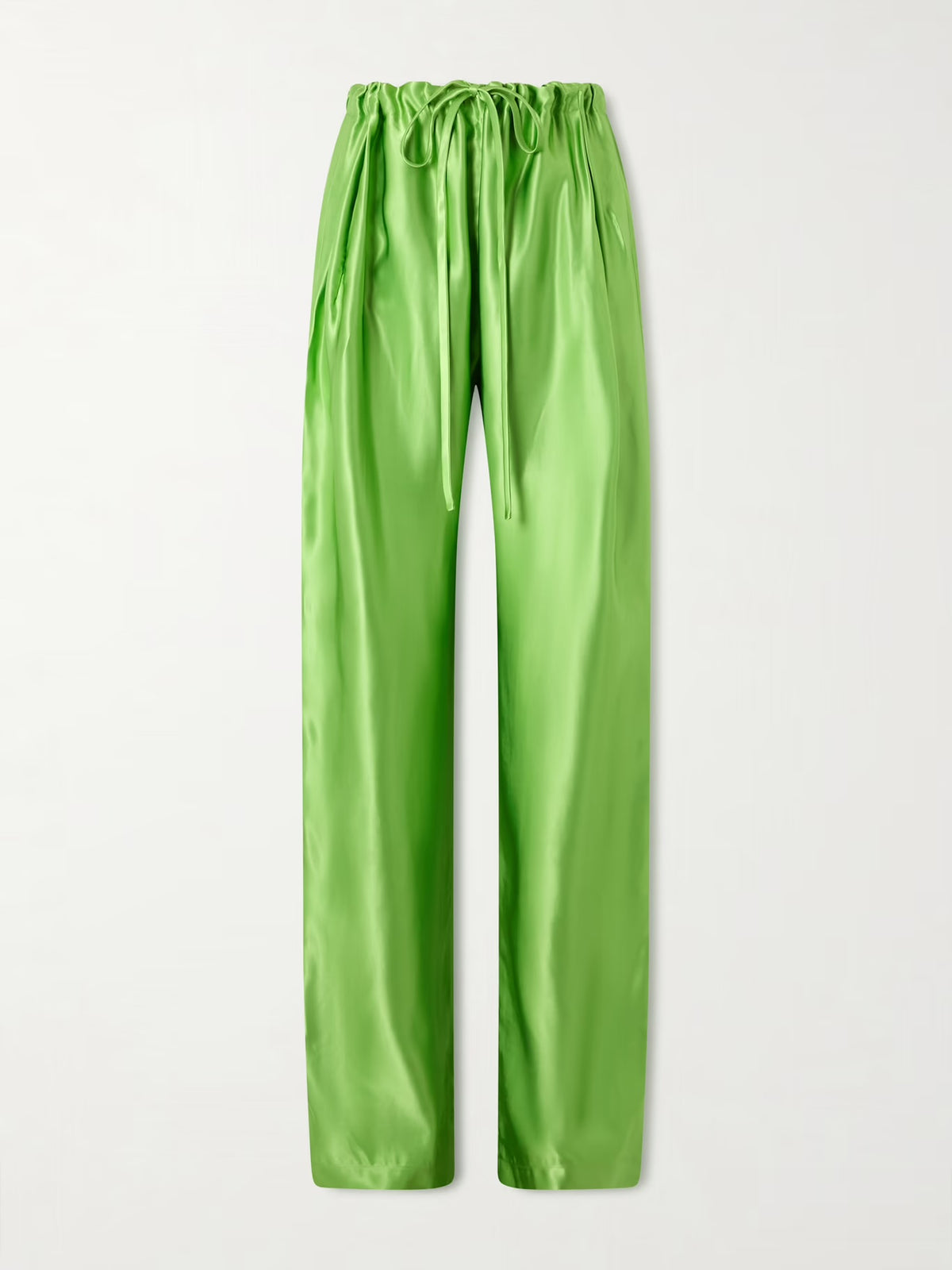 KHAITE bright green satin pants