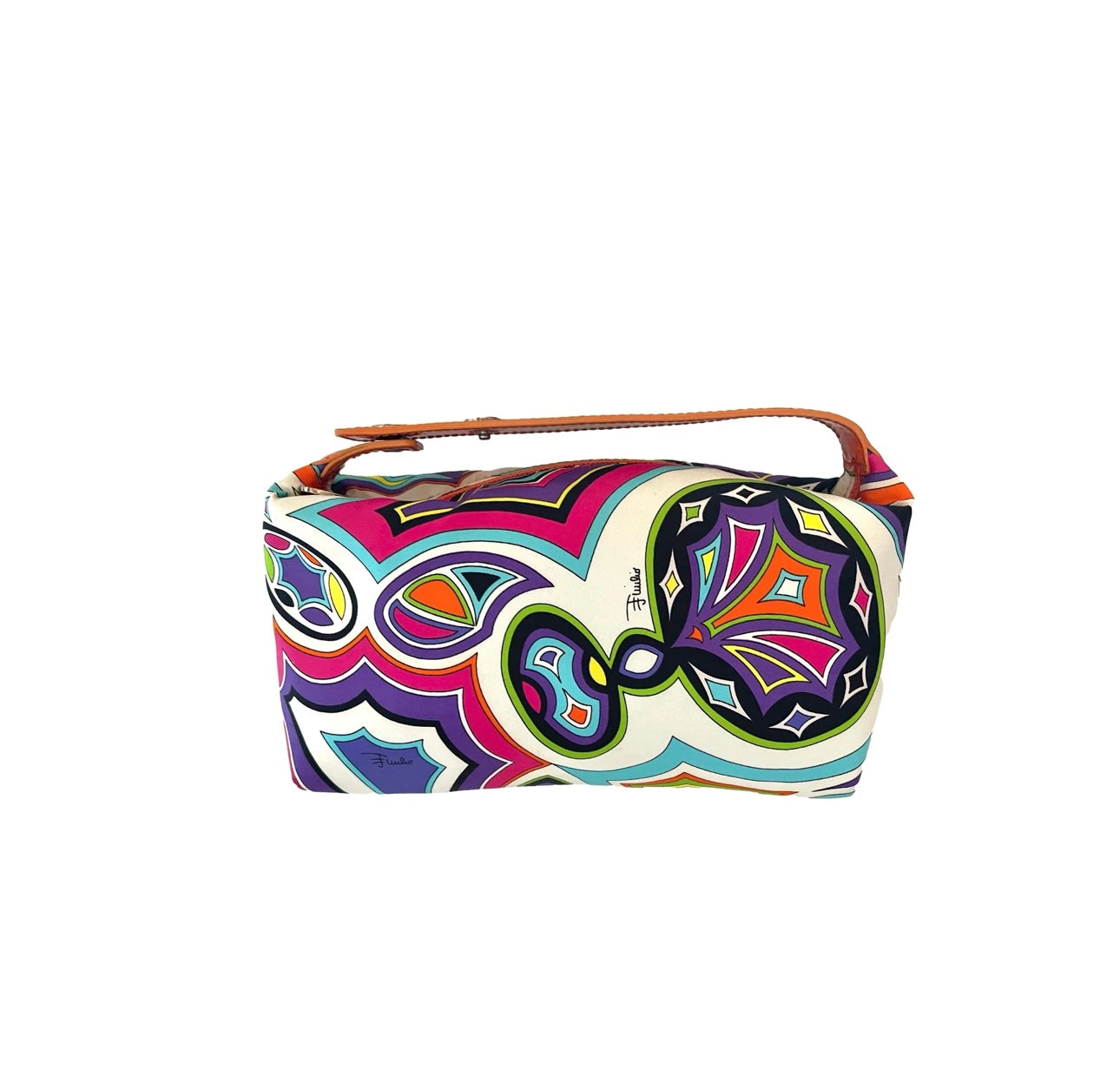 PUCCI ORANGE PRINT TOP HANDLE BAG