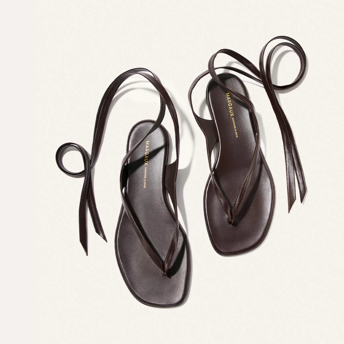 MARGAUX THE PALERMO WRAP SANDALS IN ESPRESSO BROWN NWB