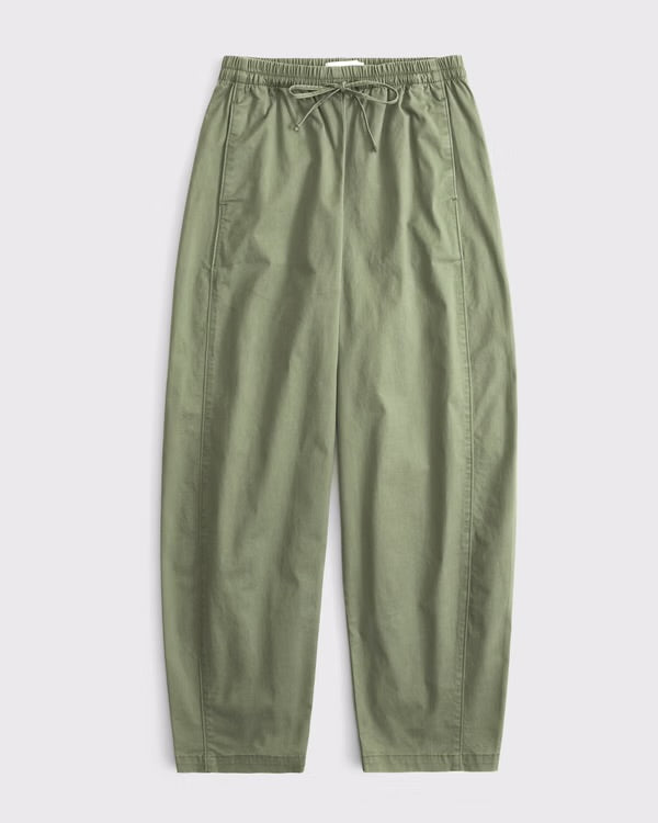 ABERCROMBIE green drawstring baggy pant